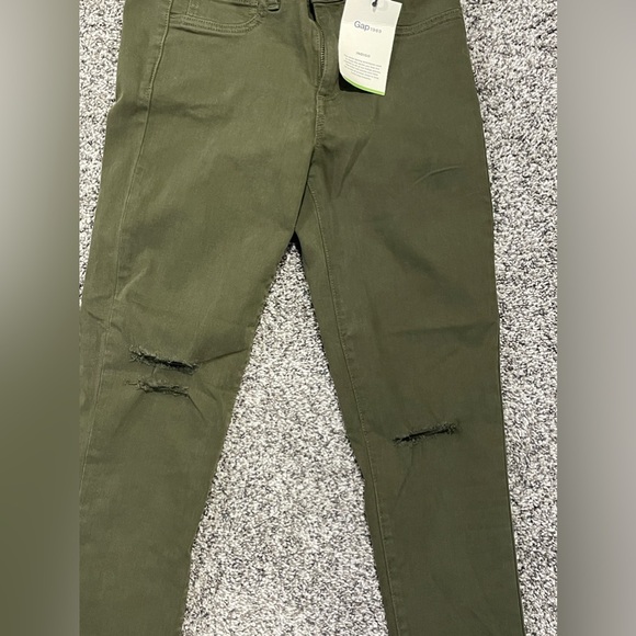 Gap 1969 Indigo Easy Leggings Womens High Stretch Ripped Knee Jeans 26 R NWT - Picture 2 of 5